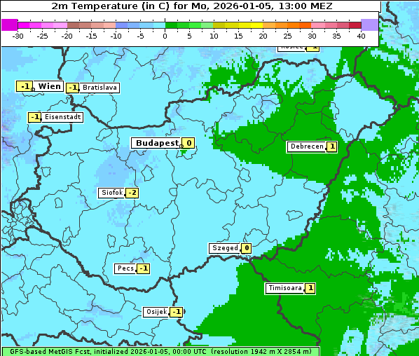 Temperatur, 5. 1. 2026