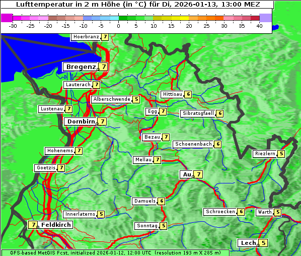 Temperatur, 13. 1. 2026
