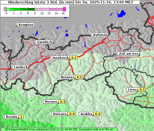 Niederschlag, 16. 11. 2025