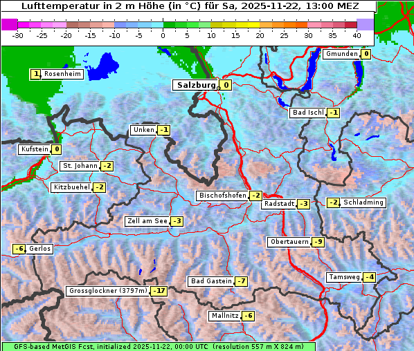 Temperatur, 22. 11. 2025