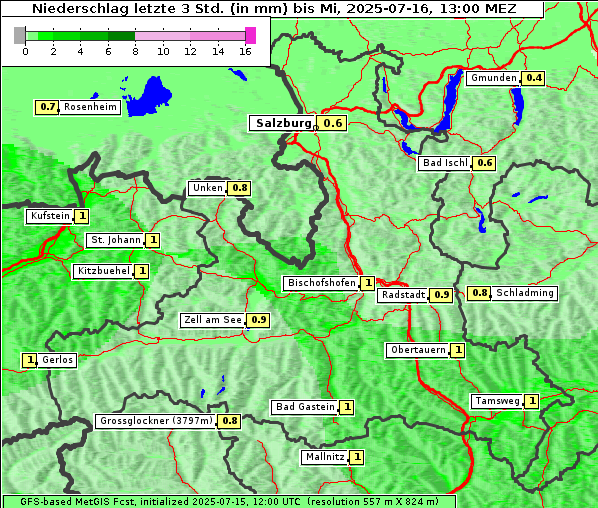 Niederschlag, 16. 7. 2025