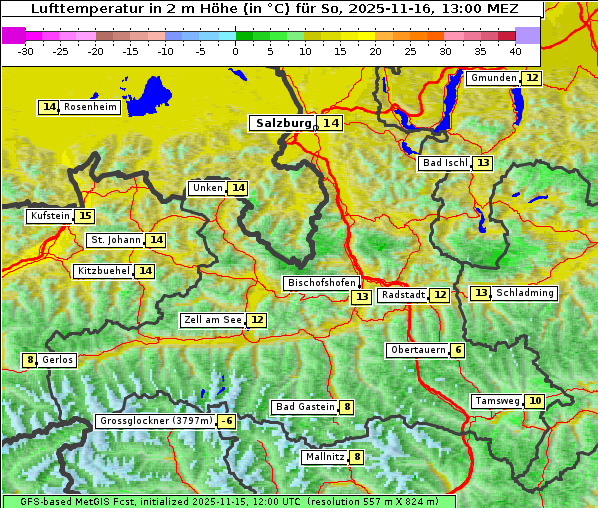 Temperatur, 16. 11. 2025