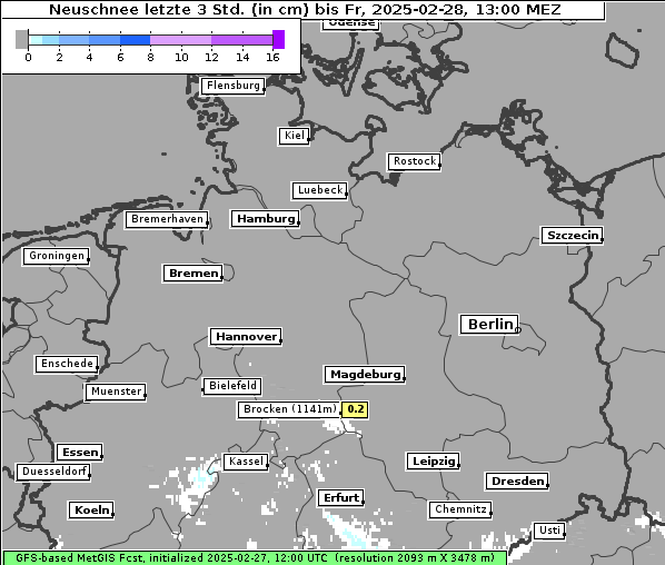 Neuschnee, 28. 2. 2025