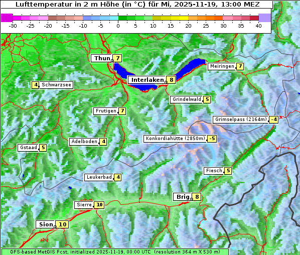 Temperatur, 19. 11. 2025