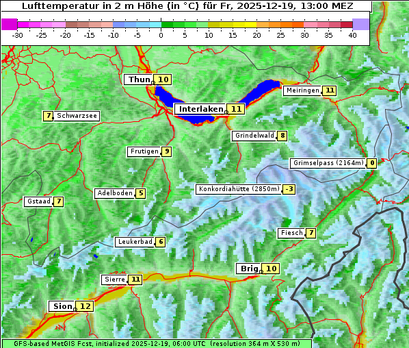 Temperatur, 19. 12. 2025