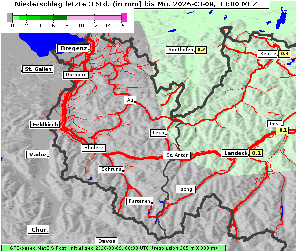 Niederschlag, 9. 3. 2026