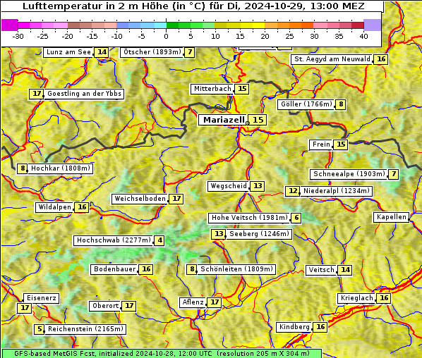 Temperatur, 29. 10. 2024