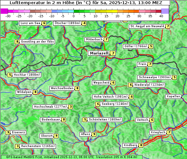 Temperatur, 13. 12. 2025