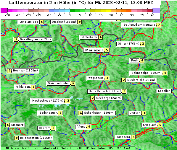 Temperatur, 11. 2. 2026