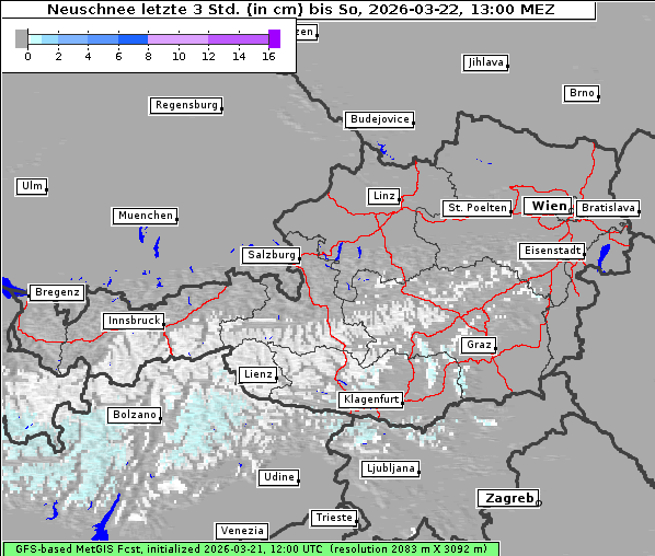 Neuschnee, 22. 3. 2026