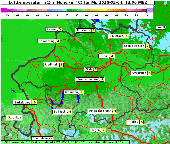 Temperatur, 4. 2. 2026