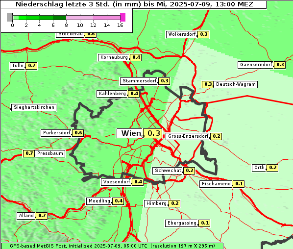 Niederschlag, 9. 7. 2025