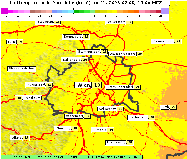 Temperatur, 9. 7. 2025