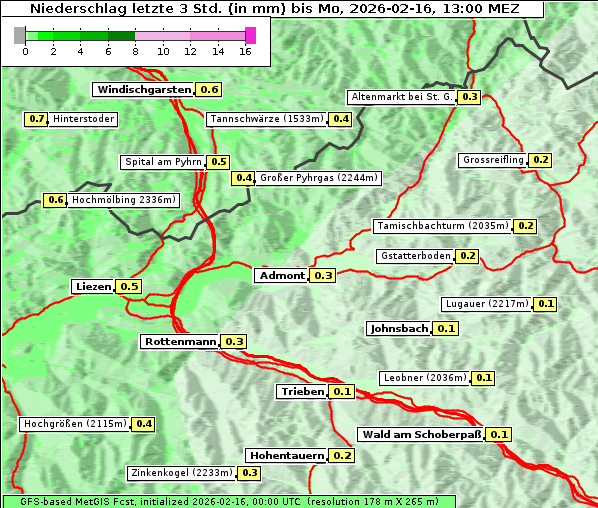 Niederschlag, 16. 2. 2026
