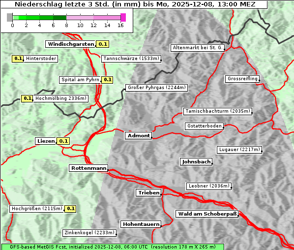 Niederschlag, 8. 12. 2025
