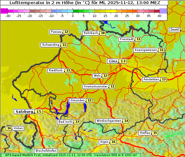 Temperatur, 12. 11. 2025