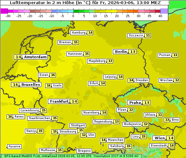 Temperatur, 6. 3. 2026