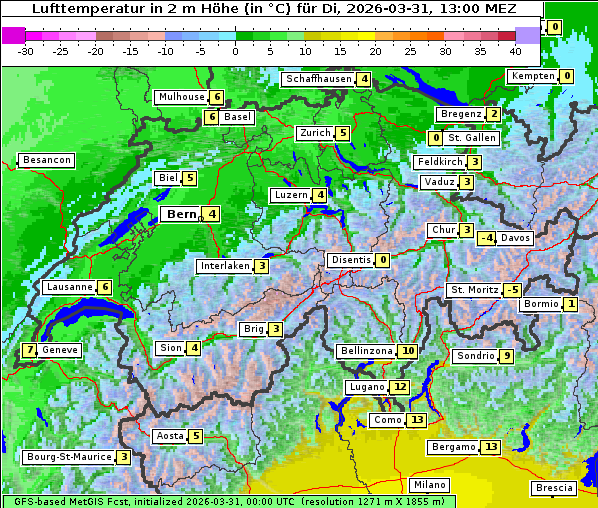 Temperatur, 31. 3. 2026