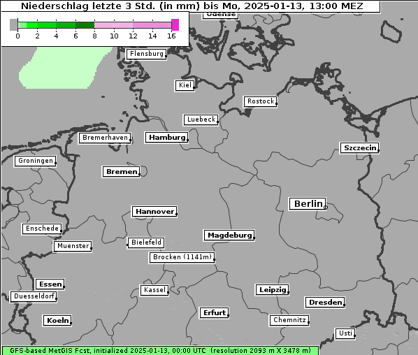 Niederschlag, 13. 1. 2025