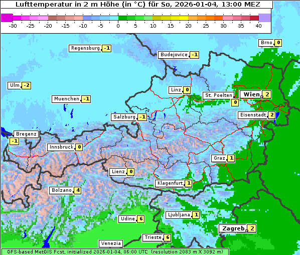 Temperatur, 4. 1. 2026