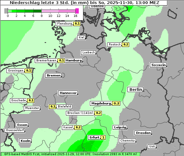 Niederschlag, 30. 11. 2025