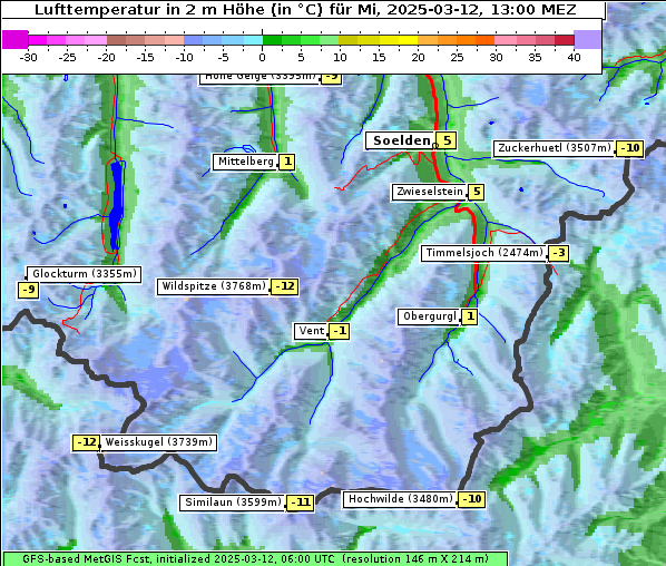 Temperatur, 12. 3. 2025