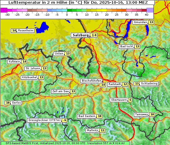 Temperatur, 16. 10. 2025