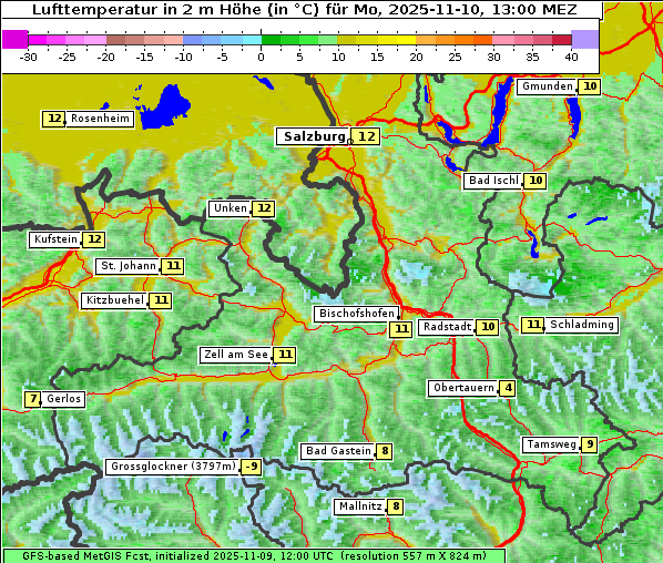 Temperatur, 10. 11. 2025