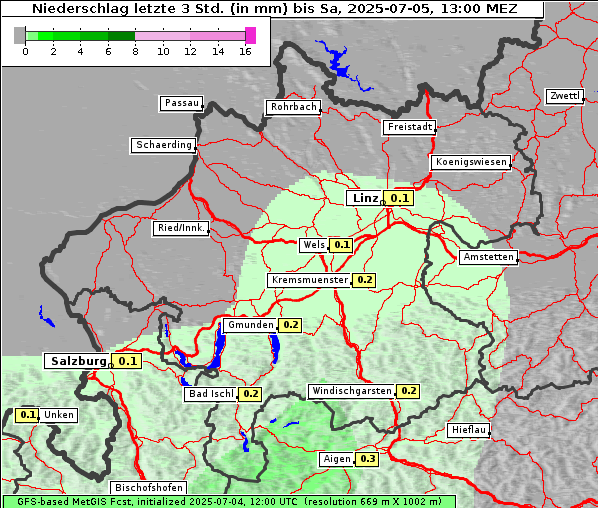 Niederschlag, 5. 7. 2025