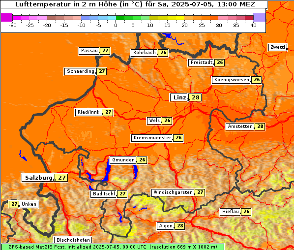 Temperatur, 5. 7. 2025