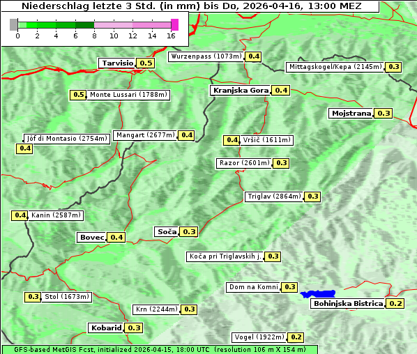 Niederschlag, 16. 4. 2026