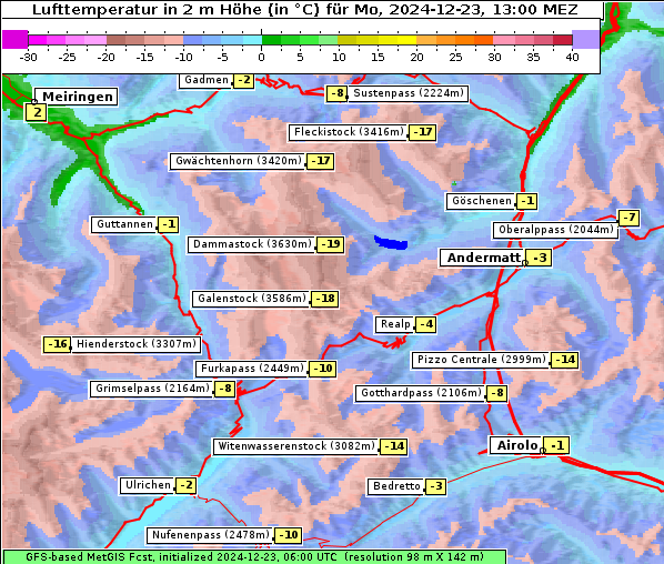 Temperatur, 23. 12. 2024