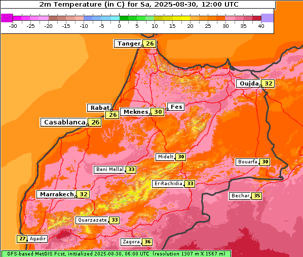 Temperatur, 30. 8. 2025