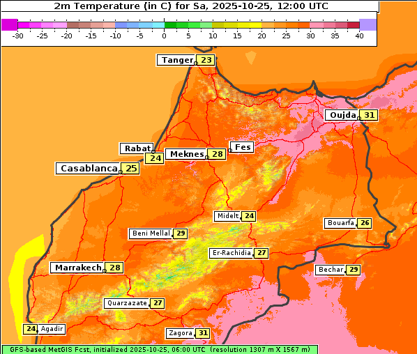 Temperatur, 25. 10. 2025