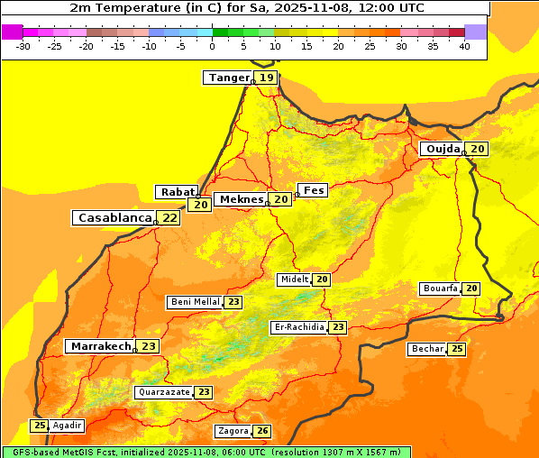 Temperatur, 8. 11. 2025