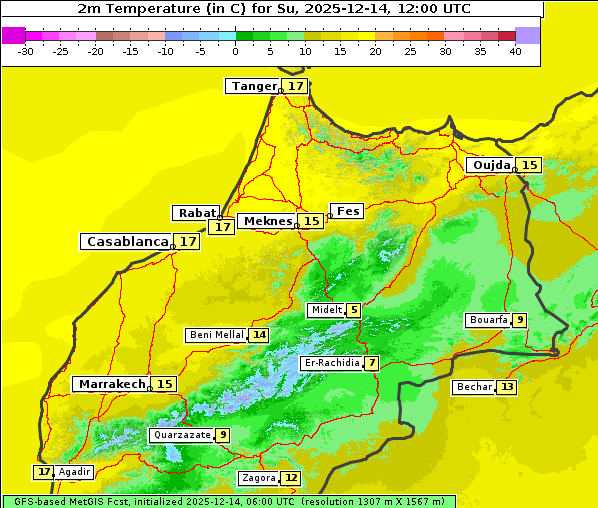 Temperatur, 14. 12. 2025