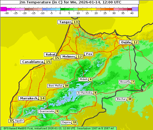 Temperatur, 14. 1. 2026