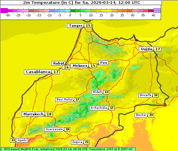 Temperatur, 14. 3. 2026