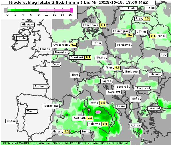 Niederschlag, 15. 10. 2025