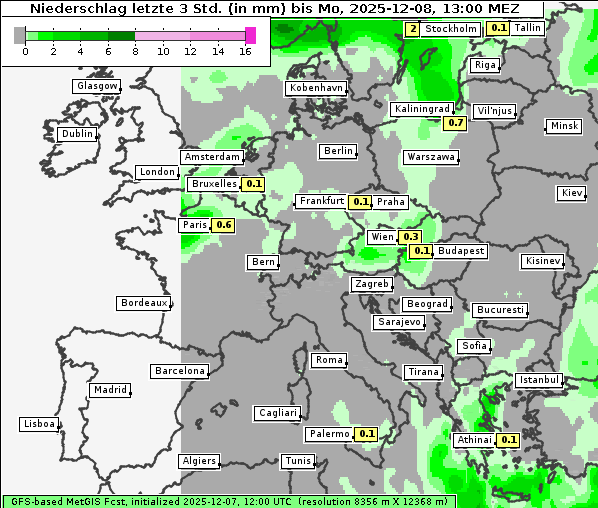 Niederschlag, 8. 12. 2025