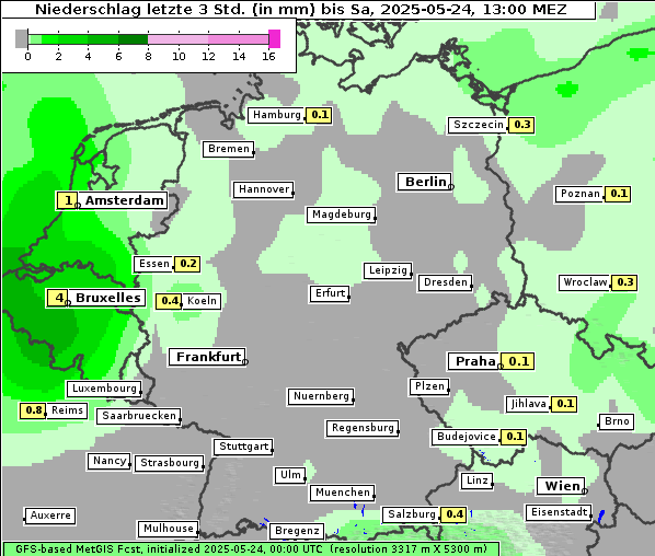 Niederschlag, 24. 5. 2025