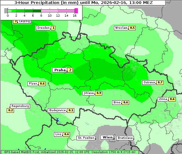 Niederschlag, 16. 2. 2026