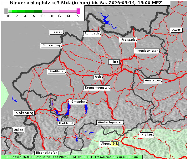 Niederschlag, 14. 3. 2026