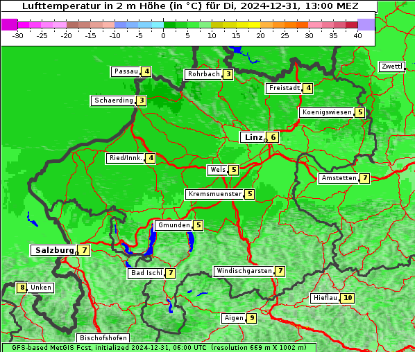 Temperatur, 31. 12. 2024