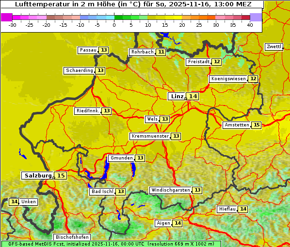 Temperatur, 16. 11. 2025