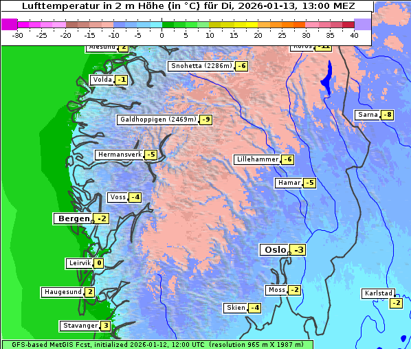 Temperatur, 13. 1. 2026