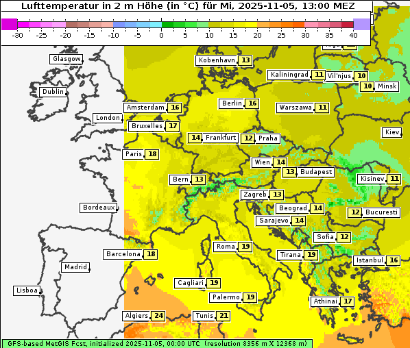 Temperatur, 5. 11. 2025
