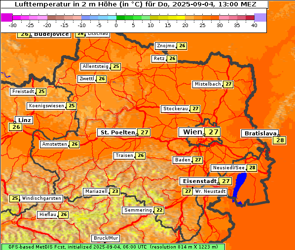 Temperatur, 4. 9. 2025