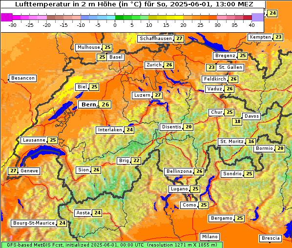 Temperatur, 1. 6. 2025