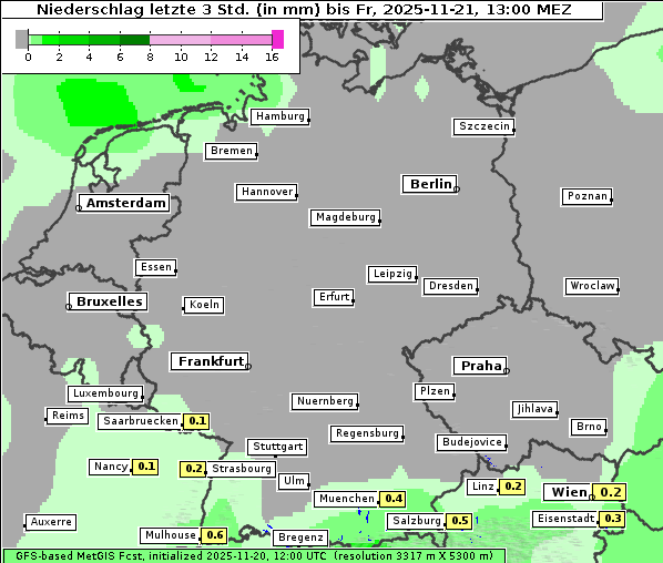 Niederschlag, 21. 11. 2025